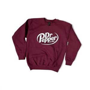 Dr Pepper Maroon Crewneck Heavy Blend Sweatshirt Youth M EUC